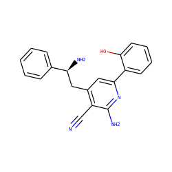 N#Cc1c(C[C@H](N)c2ccccc2)cc(-c2ccccc2O)nc1N ZINC000028366139