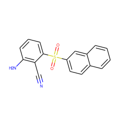 N#Cc1c(N)cccc1S(=O)(=O)c1ccc2ccccc2c1 ZINC000012354040