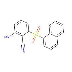 N#Cc1c(N)cccc1S(=O)(=O)c1cccc2ccccc12 ZINC000012354034