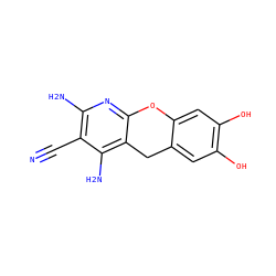 N#Cc1c(N)nc2c(c1N)Cc1cc(O)c(O)cc1O2 ZINC000028824806