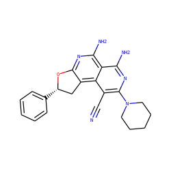 N#Cc1c(N2CCCCC2)nc(N)c2c(N)nc3c(c12)C[C@H](c1ccccc1)O3 ZINC000023935300