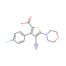 N#Cc1c(N2CCOCC2)sc(C(=O)O)c1-c1ccc(Cl)cc1 ZINC000000125168