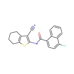 N#Cc1c(NC(=O)c2ccc(F)c3ccccc23)sc2c1CCCC2 ZINC000028821917