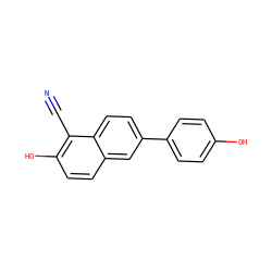 N#Cc1c(O)ccc2cc(-c3ccc(O)cc3)ccc12 ZINC000013645017