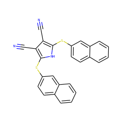 N#Cc1c(Sc2ccc3ccccc3c2)[nH]c(Sc2ccc3ccccc3c2)c1C#N ZINC000026729210