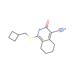 N#Cc1c2c(c(SCC3CCC3)[nH]c1=O)CCCC2 ZINC000073168281