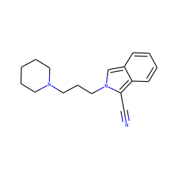 N#Cc1c2ccccc2cn1CCCN1CCCCC1 ZINC000036188004