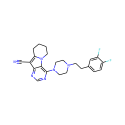 N#Cc1c2n(c3c(N4CCN(CCc5ccc(F)c(F)c5)CC4)ncnc13)CCCC2 ZINC000013559634