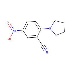 N#Cc1cc([N+](=O)[O-])ccc1N1CCCC1 ZINC000004702037