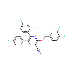 N#Cc1cc(-c2ccc(F)cc2)c(-c2ccc(F)cc2F)nc1OCc1ccc(F)c(F)c1 ZINC000028137768
