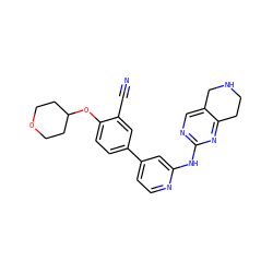 N#Cc1cc(-c2ccnc(Nc3ncc4c(n3)CCNC4)c2)ccc1OC1CCOCC1 ZINC000146458370