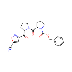 N#Cc1cc(C(=O)[C@@H]2CCCN2C(=O)[C@@H]2CCCN2C(=O)OCc2ccccc2)no1 ZINC000026733415