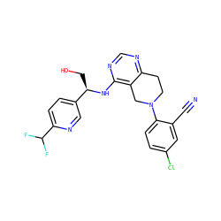 N#Cc1cc(Cl)ccc1N1CCc2ncnc(N[C@H](CO)c3ccc(C(F)F)nc3)c2C1 ZINC000148401148