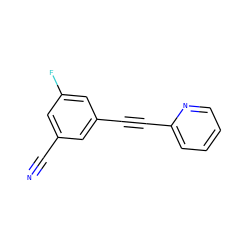 N#Cc1cc(F)cc(C#Cc2ccccn2)c1 ZINC000038190865