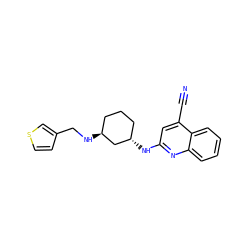 N#Cc1cc(N[C@H]2CCC[C@H](NCc3ccsc3)C2)nc2ccccc12 ZINC000028950894