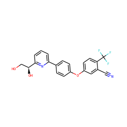 N#Cc1cc(Oc2ccc(-c3cccc([C@@H](O)CO)n3)cc2)ccc1C(F)(F)F ZINC000114592475