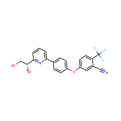 N#Cc1cc(Oc2ccc(-c3cccc([C@H](O)CO)n3)cc2)ccc1C(F)(F)F ZINC000114592473