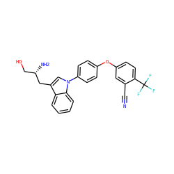 N#Cc1cc(Oc2ccc(-n3cc(C[C@@H](N)CO)c4ccccc43)cc2)ccc1C(F)(F)F ZINC000146903925