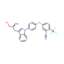 N#Cc1cc(Oc2ccc(-n3cc(C[C@H](N)CO)c4ccccc43)cc2)ccc1C(F)(F)F ZINC000146904149