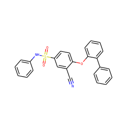 N#Cc1cc(S(=O)(=O)Nc2ccccc2)ccc1Oc1ccccc1-c1ccccc1 ZINC000095582589