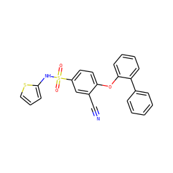 N#Cc1cc(S(=O)(=O)Nc2cccs2)ccc1Oc1ccccc1-c1ccccc1 ZINC000095582917