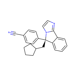 N#Cc1ccc([C@@]2(CC3CCCC3)c3ccccc3-c3nccn32)cc1 ZINC000072109200