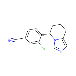 N#Cc1ccc([C@@H]2CCCc3cncn32)c(Cl)c1 ZINC000103231351