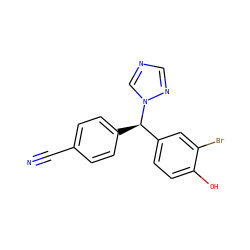 N#Cc1ccc([C@H](c2ccc(O)c(Br)c2)n2cncn2)cc1 ZINC000040934002