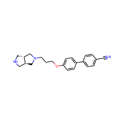 N#Cc1ccc(-c2ccc(OCCCN3C[C@H]4CNC[C@@H]4C3)cc2)cc1 ZINC000013859998