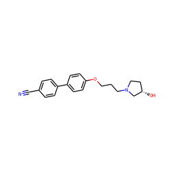 N#Cc1ccc(-c2ccc(OCCCN3CC[C@H](O)C3)cc2)cc1 ZINC000013859992
