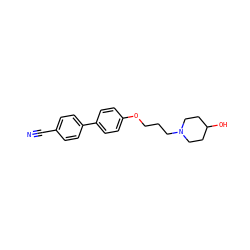 N#Cc1ccc(-c2ccc(OCCCN3CCC(O)CC3)cc2)cc1 ZINC000013859985