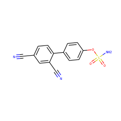 N#Cc1ccc(-c2ccc(OS(N)(=O)=O)cc2)c(C#N)c1 ZINC000001550079