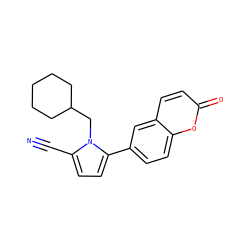 N#Cc1ccc(-c2ccc3oc(=O)ccc3c2)n1CC1CCCCC1 ZINC001772587215