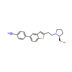 N#Cc1ccc(-c2ccc3oc(CCN4CCC[C@H]4CO)cc3c2)cc1 ZINC000013589383