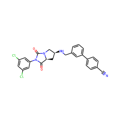 N#Cc1ccc(-c2cccc(CN[C@H]3C[C@H]4C(=O)N(c5cc(Cl)cc(Cl)c5)C(=O)N4C3)c2)cc1 ZINC000028364801