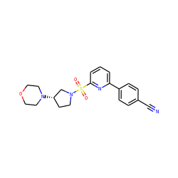 N#Cc1ccc(-c2cccc(S(=O)(=O)N3CC[C@H](N4CCOCC4)C3)n2)cc1 ZINC000201753991