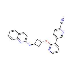 N#Cc1ccc(-c2cccnc2O[C@H]2C[C@H](Nc3ccc4ccccc4n3)C2)cn1 ZINC000146328425