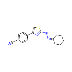 N#Cc1ccc(-c2csc(NN=C3CCCCC3)n2)cc1 ZINC000064417181