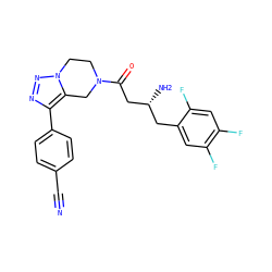 N#Cc1ccc(-c2nnn3c2CN(C(=O)C[C@H](N)Cc2cc(F)c(F)cc2F)CC3)cc1 ZINC000066098918