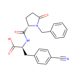 N#Cc1ccc(C[C@H](NC(=O)[C@@H]2CCC(=O)N2Cc2ccccc2)C(=O)O)cc1 ZINC000027849239