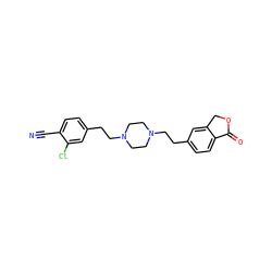 N#Cc1ccc(CCN2CCN(CCc3ccc4c(c3)COC4=O)CC2)cc1Cl ZINC000095607142