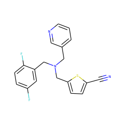 N#Cc1ccc(CN(Cc2cccnc2)Cc2cc(F)ccc2F)s1 ZINC000096270212