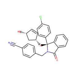 N#Cc1ccc(CN2C(=O)c3ccccc3[C@@]2(O[C@H]2C=C[C@@H](O)C2)c2ccc(Cl)cc2)cc1 ZINC000117219103