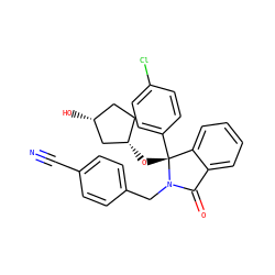 N#Cc1ccc(CN2C(=O)c3ccccc3[C@@]2(O[C@H]2CC[C@@H](O)C2)c2ccc(Cl)cc2)cc1 ZINC000066128777