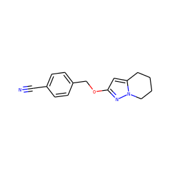 N#Cc1ccc(COc2cc3n(n2)CCCC3)cc1 ZINC000096911208