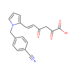 N#Cc1ccc(Cn2cccc2/C=C/C(=O)CC(=O)C(=O)O)cc1 ZINC000103290214