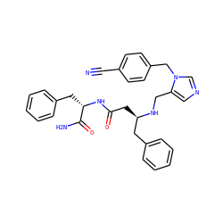 N#Cc1ccc(Cn2cncc2CN[C@H](CC(=O)N[C@@H](Cc2ccccc2)C(N)=O)Cc2ccccc2)cc1 ZINC000028951562