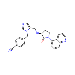 N#Cc1ccc(Cn2cncc2CN[C@H]2CCN(c3cccc4ncccc34)C2=O)cc1 ZINC000013863863