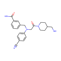 N#Cc1ccc(N(CC(=O)N2CCC(CN)CC2)Cc2cccc(C(N)=O)c2)cc1 ZINC001772606497