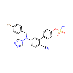 N#Cc1ccc(N(Cc2ccc(Br)cc2)n2cnnc2)cc1-c1ccc(OS(N)(=O)=O)cc1 ZINC000066074166